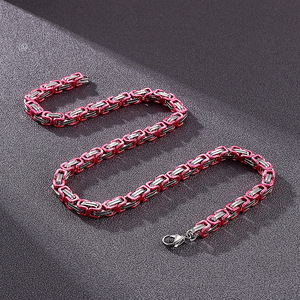 Perhiasan Linsa Mewah Rantai Bizantium Baja Tahan Karat 6mm Rantai Pria Gelang Kalung Pria Perhiasan Desainer Warna-warni - Product Image 2