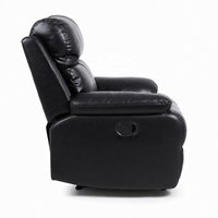 Fauteuil inclinable manuel en cuir PU moderne, confortable, monoplace, avec structure en bois, idéal pour salon et home cinéma - Vente en gros