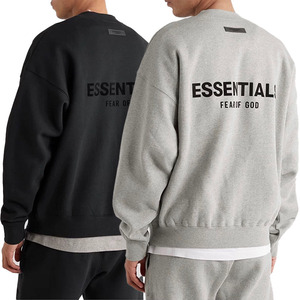 Sudadera Gris con Logotipo Pequeño, Cuello Redondo, para <span class=keywords><strong>Hombre</strong></span>, Talla Grande, Felpa, Informal, Básica, Manga Larga, Estilo Urbano, 100% Algodón - Product Image 1