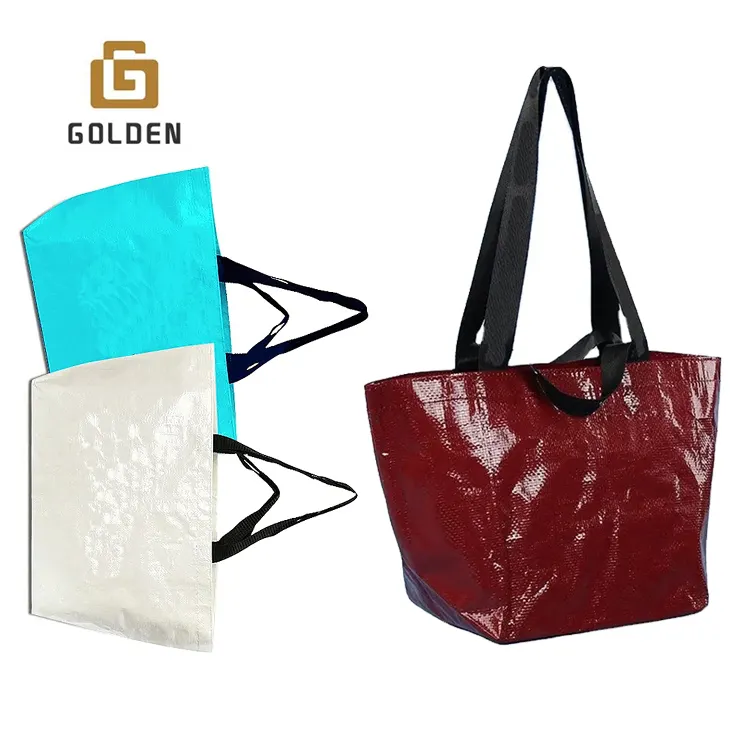 Kustom emas tas jinjing anyaman plastik gaya mode portabel kapasitas baik tas belanja rol kain bukan tenun untuk tas