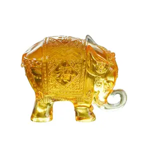 Art Resin Crafts Figures Crystal LiuLi Glass Elephant Statues Animal Sculpture For Home Office Model Decoration