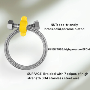 Haute qualité 16 pouces en acier inoxydable tressé tuyau <span class=keywords><strong>Flexible</strong></span> en acier métal pour lavabos tuyau d'entrée tuyau d'eau - Product Image 2