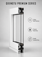Fenêtre à grille en verre encadrée d'aluminium, fenêtres pour maisons, isolation phonique et thermique, adaptées aux maisons et villas auto-construites