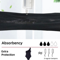 Herbruikbare menstruatiebadkleding voor dames, 4-laags lekvrij, asymmetrisch gerimpeld badpak, OEM ODM op maat gemaakte groothandel monokini