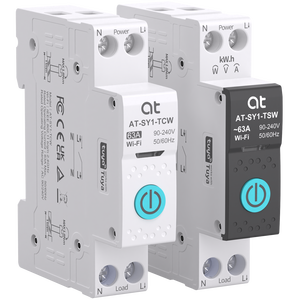Disjoncteur intelligent WiFi ATELE SY1-TCW 230V/220V 2P 6kA avec compteur kWh, relais temporisé et surveillance - Product Image 3