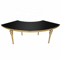 Ensemble table et chaises de banquet de mariage en forme de S, en acier inoxydable, pour événements hôteliers de luxe, salle à manger, salon et extérieur