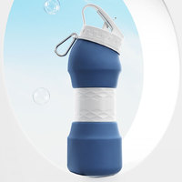 Bouteilles d'eau pliables en silicone personnalisées avec logo pour festivals, sans BPA, pour activités de plein air