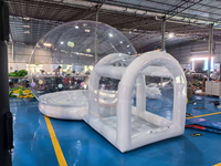 Dôme de fête gonflable, tente à bulles géante transparente pour l'extérieur, tente à bulles gonflable avec ballons, maison à bulles gonflable