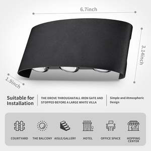 Lampes murales en gros à vendre, décoration simple, lampe de chevet, IP65, étanche, extérieur, jardin, aluminium, lampe LED moderne, extérieur - Product Image 4