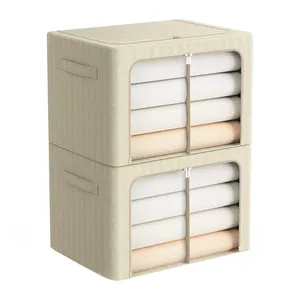 Lớn Oxford quần áo lưu trữ hộp Tổ Chức, với cửa sổ rõ ràng Stackable thép Hot 2 gói đa chức năng quần áo tổ chức