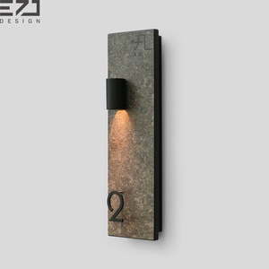 <span class=keywords><strong>Plaque</strong></span> <span class=keywords><strong>de</strong></span> numéro <span class=keywords><strong>de</strong></span> chambre d'hôtel personnalisée EZD en LED, signalétique <span class=keywords><strong>de</strong></span> chambre <span class=keywords><strong>de</strong></span> luxe texturée avec éclairage encastré pour hôtels et complexes hôteliers - Product Image 5