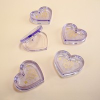 Personnalisé bling nouveau coeur forme amour cosmétique vide ombre à paupières étui violet crème blush conteneur