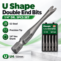 Embouts de tournevis en acier S2 de 50 mm à double extrémité en forme de U, 5 pièces, embout hexagonal à dégagement rapide de 1/4 pouce, jeu d'embouts magnétiques pour outils pneumatiques