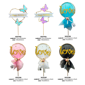 ياشين تصميم جديد ادى كعك القبعات العالية 3D المعادن متوهجة نجمة القلب سعيد عيد ميلاد كعكة القبعات العالية لحفلة عيد ميلاد الزينة - Product Image 2