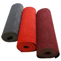 Korridor Gang Polyester Teppich matte Blatt PVC Composite Rot Grau Fleece Geprägte Tür Pull Teppich Maschine Made