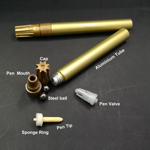 <span class=keywords><strong>Stylo</strong></span> marqueur de pompe en aluminium vide rechargeable de couleur or <span class=keywords><strong>stylo</strong></span> de réparation des rayures de <span class=keywords><strong>voiture</strong></span> bricolage tube de <span class=keywords><strong>stylo</strong></span> vide en aluminium personnalisé pour l'écriture OEM - Product Image 1