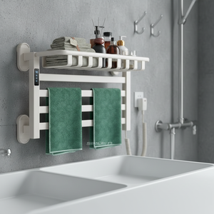 <span class=keywords><strong>Toallero</strong></span> Eléctrico Calefactado de Pared Impermeable para Baño con Control de Temperatura Temporizado, Calentador de Toallas - Product Image 1