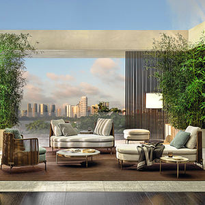 Modern otel bahçe yemek masası seti Villa veranda mobilya takımı tatil dış mekan mobilyası eğlence bahçe seti alüminyum açık kanepe - Product Image 5