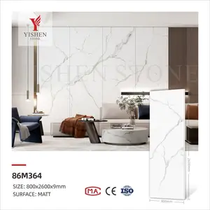 Hot Sales 800x2600 Background Wall Artificial Stone Marble White Sintered Stone Kitchen Top