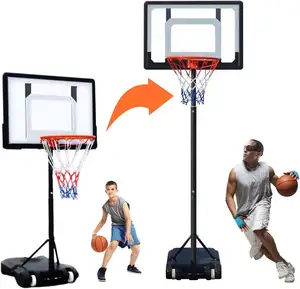 QuicDvnk 0182 מתכוונן גובה נשלף נייד כדורסל Stand חישוק לצעירה ילדים