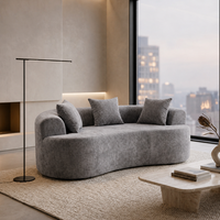 Canapé d'angle trois places en chenille pour appartement - Design moderne, durable et écologique