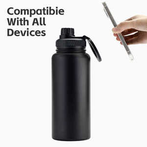 Botella de agua con tapa magnética, botella de acero inoxidable de 1000ml, botella de agua aislada al vacío de doble pared para gimnasio con soporte magnético para teléfono - Product Image 4