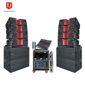 Komplett set Professional Audio Dual 12-Zoll-Line-Array-Lautsprecher 18-Zoll-Subwoofer-Soundsystem mit Mikrofon und DJ-Mixer