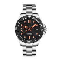 Montre de plongée automatique japonaise NH35 Miyota, bracelet en acier inoxydable, résistance à l'eau 10 bars, verre saphir, aiguilles, luxe pour homme