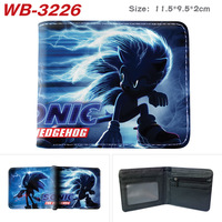 Dompet Persegi Panjang Bertema Landak, Dompet Lipat Pendek, Tempat Kartu, Dompet Koin Kartun Anime Berwarna Penuh, Kulit PU