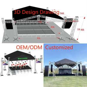 TENTCHO Eventbühne für Veranstaltungen – Veranstaltungssystem mit Dachträgern, <span class=keywords><strong>Display</strong></span> für Events, Konzert-<span class=keywords><strong>LED</strong></span>-Bildschirmständer, Aluminium-Traversenbühne - Product Image 6
