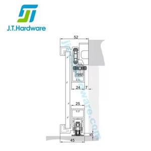 Hot Bán Phần Cứng Cửa Trượt Hệ Thống Treo Đường Sắt Trượt Hidden Cửa Ra Vào Im Lặng Theo Dõi Treo Bánh Xe Treo Con Lăn - Product Image 5