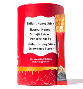 En stock, bâtonnets de <span class=keywords><strong>miel</strong></span> au shilajit à <span class=keywords><strong>la</strong></span> saveur de fraise, complément énergétique antioxydant <span class=keywords><strong>pour</strong></span> adultes avec acide férulique, 30 bâtonnets, aliments santé - Product Image 1