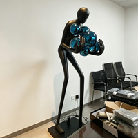 Sculpture de figure humaine LED, figurine abstraite moderne, statue lumineuse en FRP pour la décoration intérieure de la maison et des hôtels