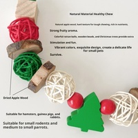 Jouet de décoration de Noël écologique en bois de pomme pour oiseaux et perroquets, en forme d'arbre, avec balançoire, pour usage intérieur et extérieur, modèle Golden Bear