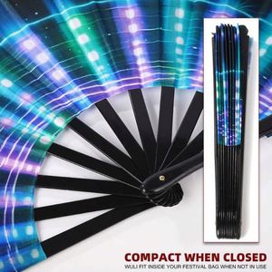 Abanico de Mano Plegable de Bambú con Diseño de Arcoíris Personalizado e Impresión de Logotipo, Ideal para Regalos de Festivales - Product Image 5