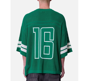 Người Đàn Ông Của Mùa Hè Màu Xanh Lá Cây Lưới Đan Top Với 3D Số 16 In Mỏng Giản Dị Nửa Tay Áo Phía Trước Thể Thao Phong Cách Áo Len - Product Image 6