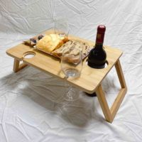 Tables à vin en bois d'extérieur, pliables et portables, avec porte-bouteilles, pour les concerts au parc, à la plage, cadeau idéal pour les amateurs de vin