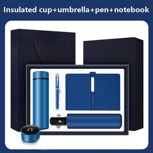 Maxfree Ensemble de luxe personnalisable quatre pièces : Parapluie, Carnet à boutons longs, Tasse et Stylo rond – Coffret cadeau pour événements et festivals - Product Image 6