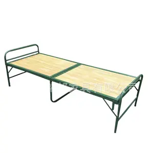 简易折叠竹条竹板床1.2米单人出租午睡床家用办公硬金属床