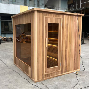 Cómoda Sala de Sauna de Infrarrojos Lejanos con Calefactor de Carbón de Madera Sólida para Exteriores, para <span class=keywords><strong>2</strong></span> Personas, con Luz Roja, para Uso en Villas - Product Image 3