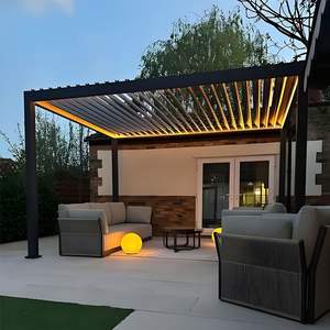 Pergola moderne personnalisée pour jardin bioclimatique Gazebo en aluminium <span class=keywords><strong>6x4</strong></span> Pare-soleil télécommandé Couverture de patio extérieur - Product Image 1