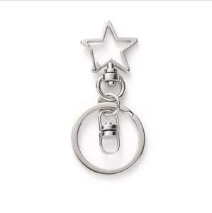 Porte-clés en forme de cœur, étoile à cinq branches, fermoir à homard, anneau de clé séparé, porte-clés, fournitures de bricolage, fabrication de bijoux, matériel en étoile argentée - Product Image 2