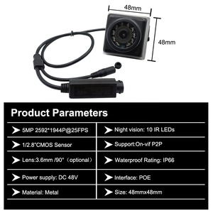 Cámara de Seguridad Exterior Mini Tipo POE IP IR <span class=keywords><strong>Nest</strong></span> <span class=keywords><strong>Cam</strong></span>, Full HD 5MP, Impermeable IP66, Visión Nocturna 850nm, RTSP - Product Image 5