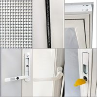 Fenêtre de maison blanche en verre renforcé de 5 mm à isolation phonique Fenêtre à battant en aluminium avec maille de fil amovible et clé