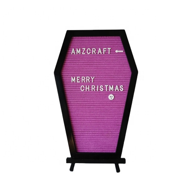 Фиолетовая войлочная доска с надписью в виде гроба, декор на Хэллоуин, Готическая самодельная сменная доска с сообщениями для стола, украшение для дома, оптовая продажа