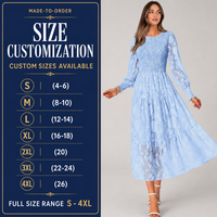 Robe longue maxi à volants en jacquard à fleurs bohèmes pour femmes, col rond, manches longues, fabrication OEM ODM, marque privée
