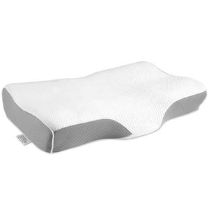 Oreiller en mousse à mémoire de forme de contour cervical ergonomique de vente chaude d'usine pour le soulagement de la douleur au cou et le confort du sommeil avec housse amovible - Product Image 1