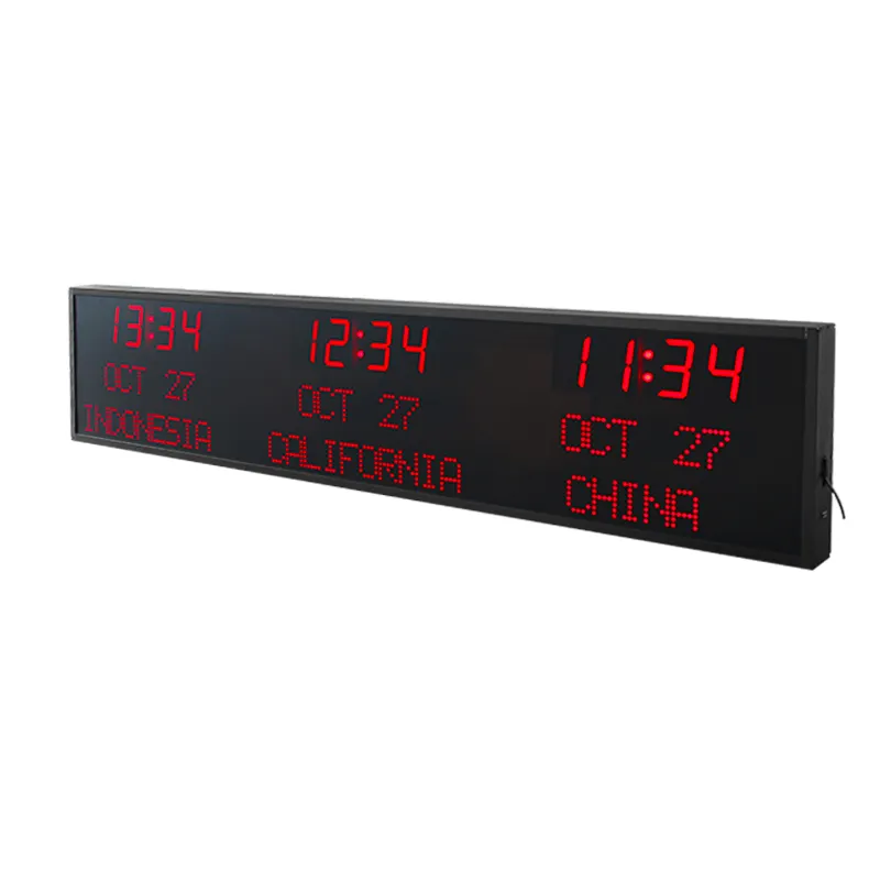 CHEETIE CP036 LED Programmable Cities International Time Date Clock Digital Time zone World Clock For Airport Business