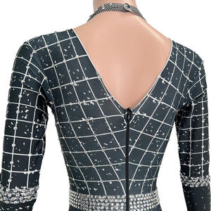 Body Nefertiti con Diamanti, Tuta con Strass, Costume da Ballo per Festival, Outfit da Club, Abbigliamento per Drag Show, Tuta Intera - Product Image 4