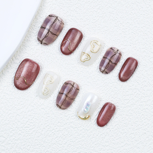 Marque privée de luxe de style coréen Oeil de chat Acrylique Ongles à pression faits à la main Ongles artificiels épais Ongles de presse-Faux ongles - Product Image 5